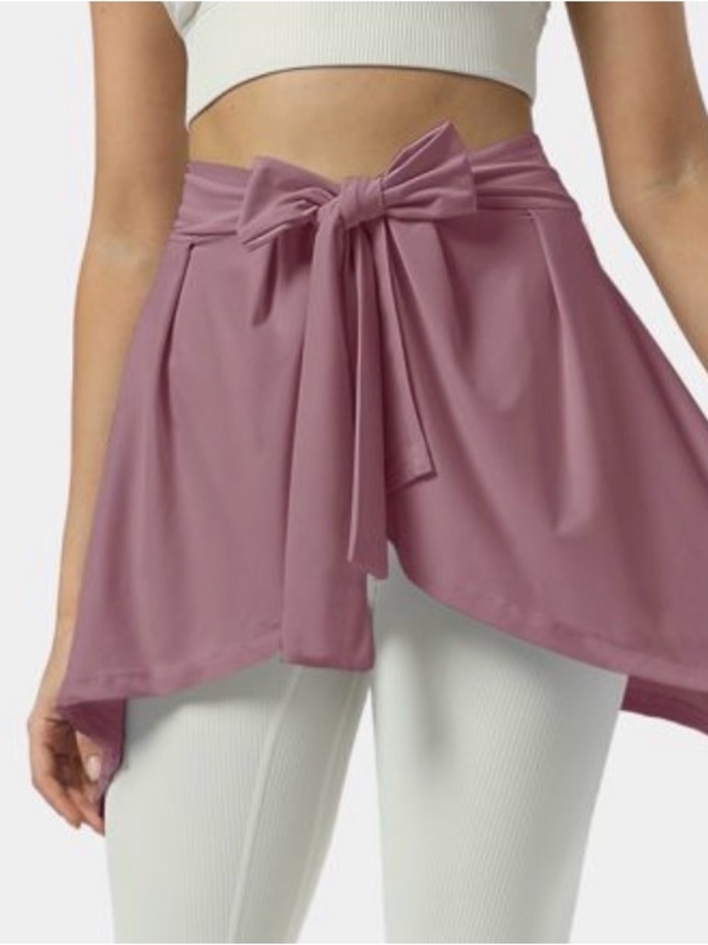 Mauve Tie-Waist Asymmetric Skirt